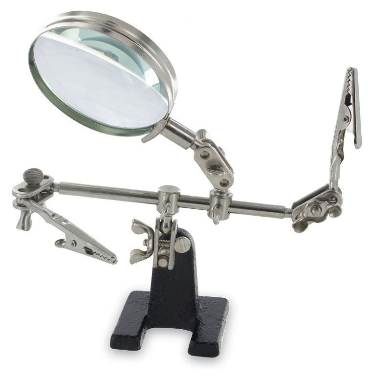 Helping Hand Magnifier,Magnifying Glass with Adjustable Alligator Clips for Soldering, Crafting and Small Precision Projects