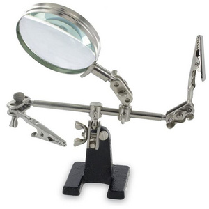 Helping Hand Magnifier,Magnifying Glass with Adjustable Alligator Clips for Soldering, Crafting and Small Precision Projects