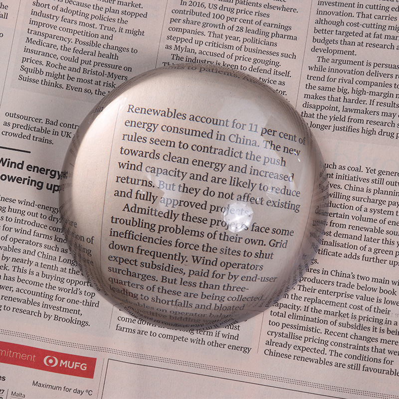 100mm Glass Reading Magnifying Glass Paperweight Dome Magnifier For Elderly