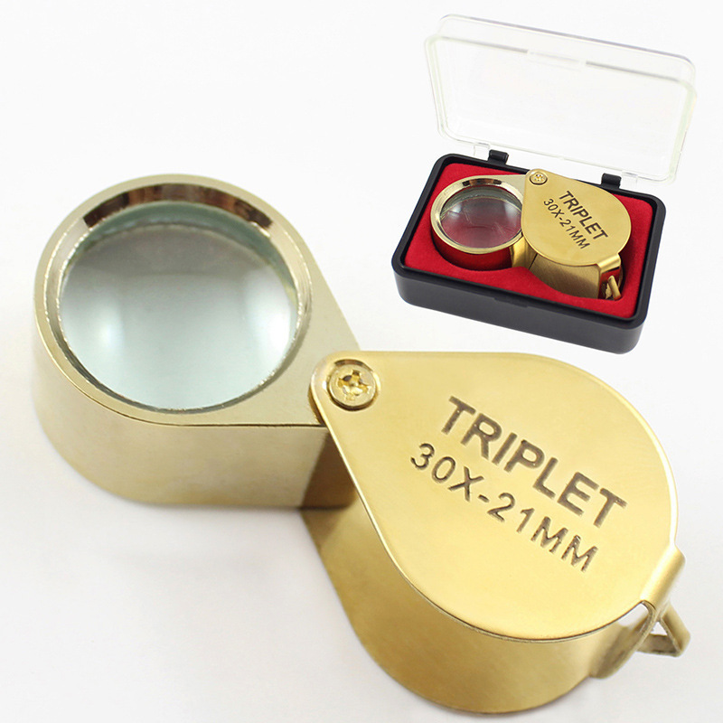 Mini 30x21mm Jewelers Loupes Jewelry Magnifiers Magnifying Glass Ingenious Portable Loupe Gold Magnifier