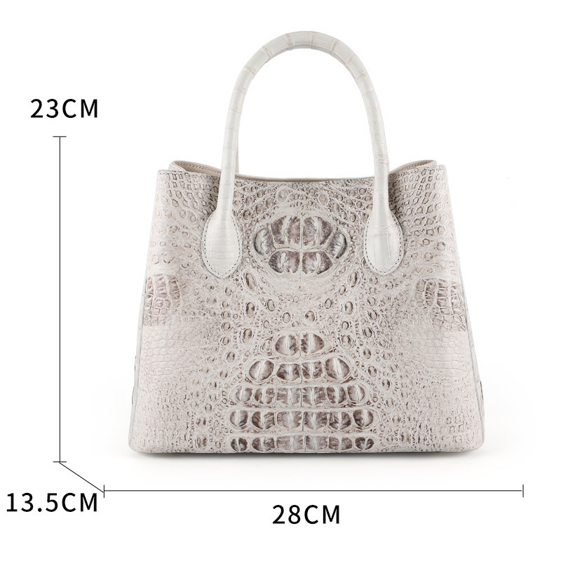 genuine leather New women's bag trend Women's crossbody bag Fashion Himalayan white crocodile TOTE handbag