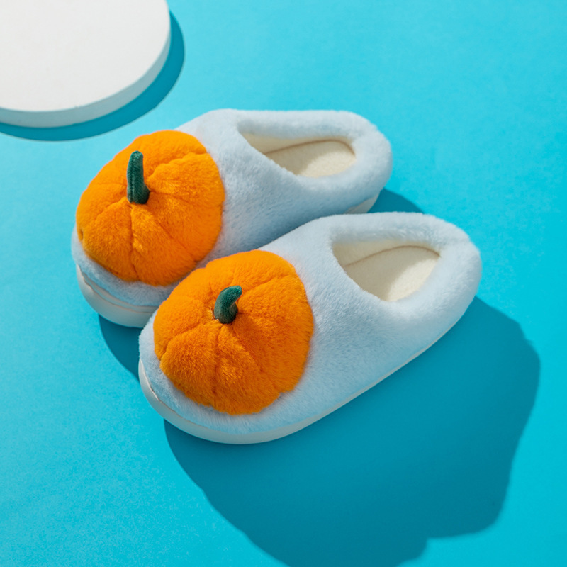 2024 Factory Women's Fur Slides Slippers,Fuzzy Home Winter Slippers,Halloween Pumpkin Slippers