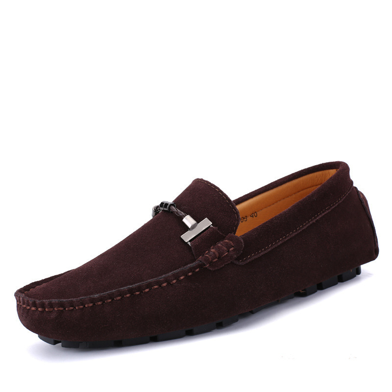 2024 Wholesale Manufacturer Genuine Leather Slippers Half Loafers Shoes Slip Moccasins Flat Slippers For Men