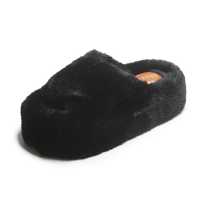 New Arrivals Plush Slides Fuzzy Mongolian Sheepskin Ladies Fluffy Slippers Indoor Home Fashion Fur Slippers For Women