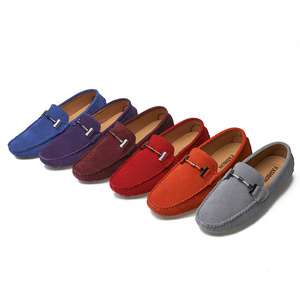 2024 Wholesale Manufacturer Genuine Leather Slippers Half Loafers Shoes Slip Moccasins Flat Slippers For Men