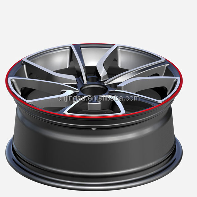 Factory Price 16 Inch 4 Holes 5 Holes PCD 100/114.3 Red Machine Lip Heart Rims Car Alloy Wheel Rims