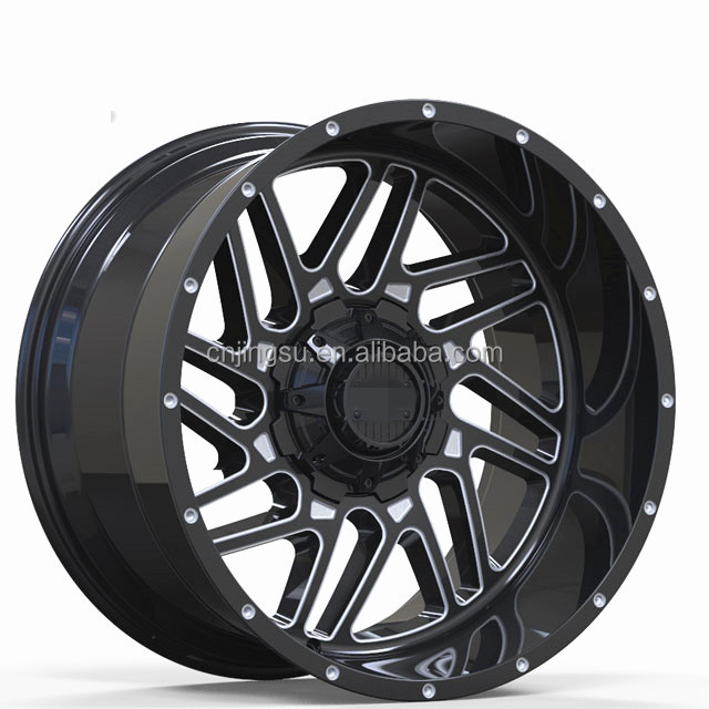 20x12 22x12 Inch Deep Edge Alloy Wheels With PCD 6x139.7 ET-44 Milling Spoke for 4x4 Wheel Rims