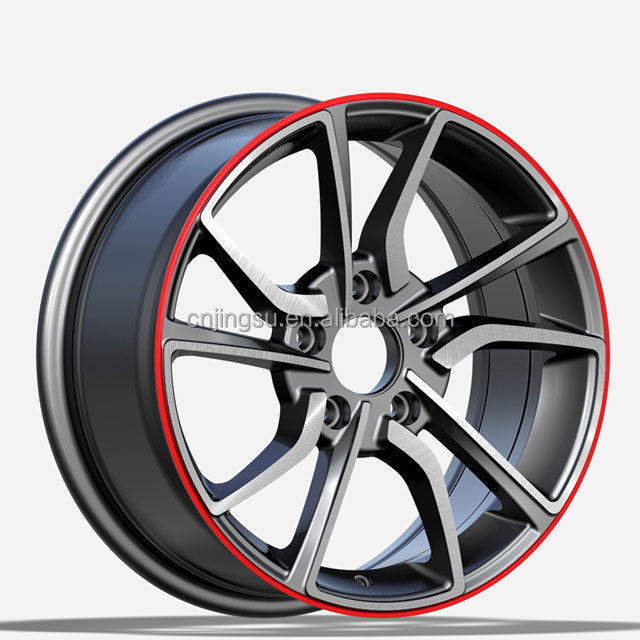 Factory Price 16 Inch 4 Holes 5 Holes PCD 100/114.3 Red Machine Lip Heart Rims Car Alloy Wheel Rims