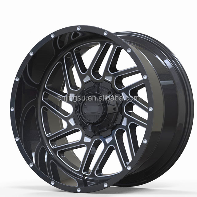 20x12 22x12 Inch Deep Edge Alloy Wheels With PCD 6x139.7 ET-44 Milling Spoke for 4x4 Wheel Rims