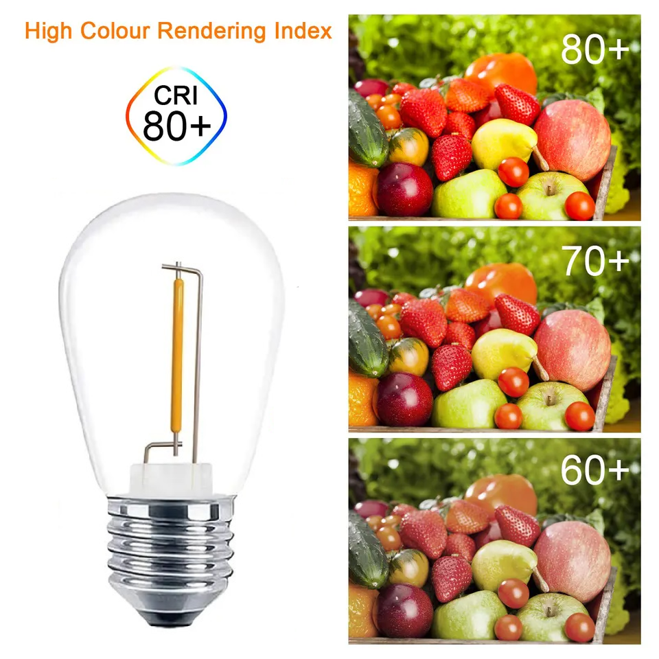 Outdoor Decoration Plastic Shatterproof e26/27 S14 Filament Led Bulb for patio string light