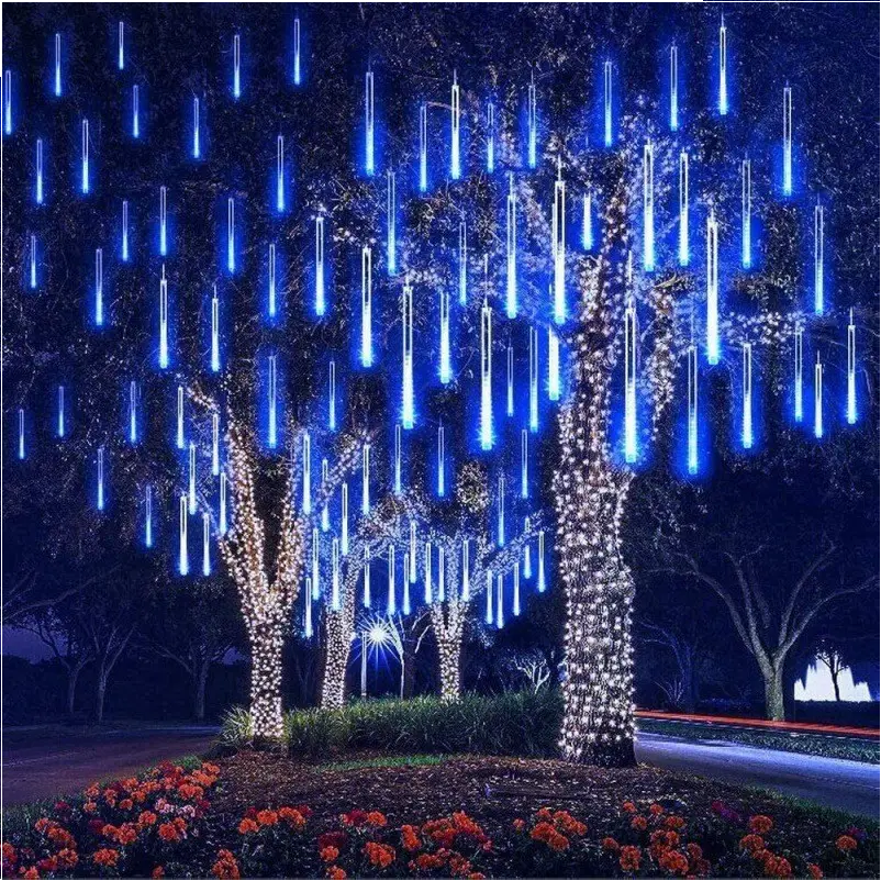 30cm/50cm/80cm Waterproof Tubes Meteor Lights festoon lighting For Christmas Wedding Trees Garden Fairy lights