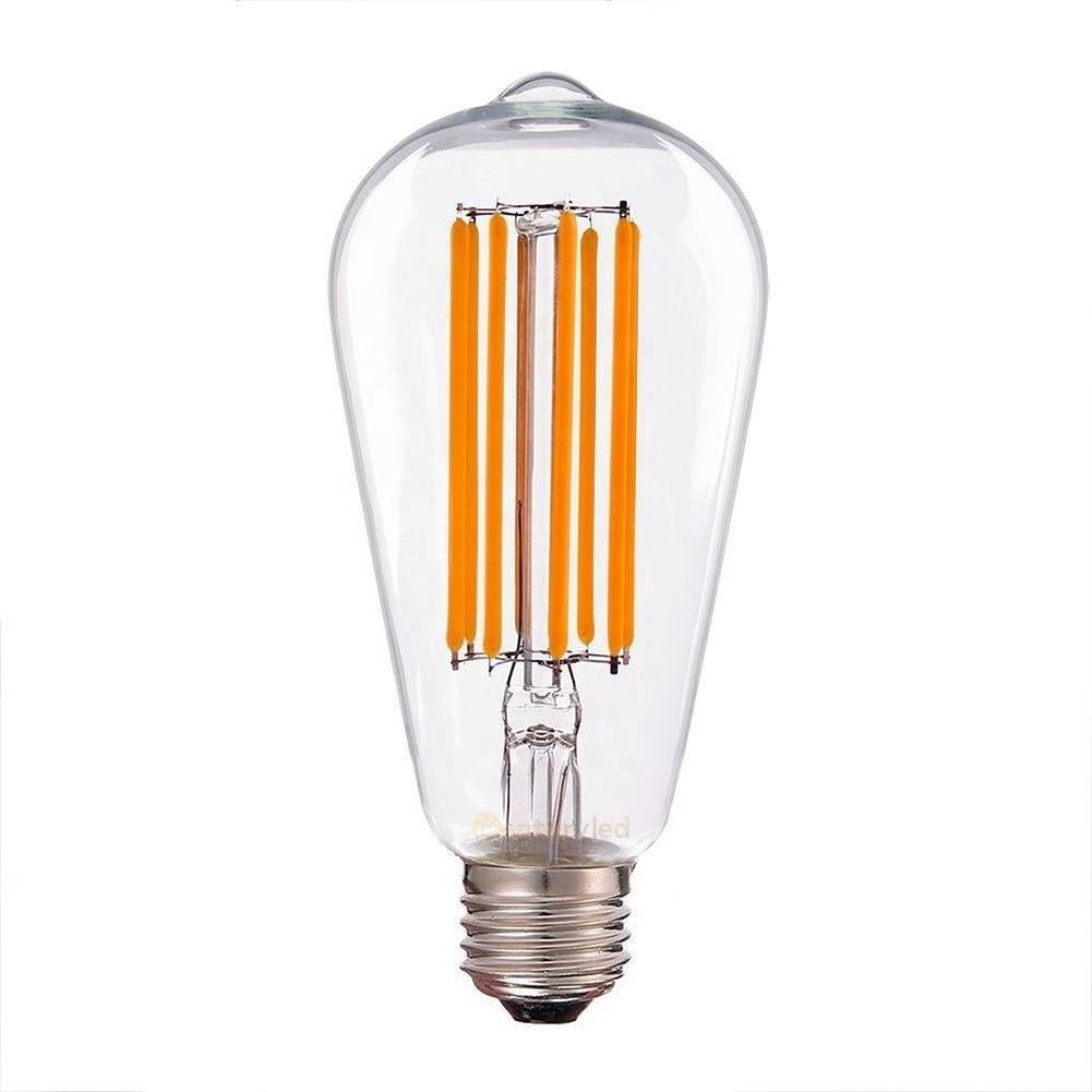 Factory Price ST64 ST58 4w 6w  8w Vintage Light Bulb 2700K Warm White Amber Glass 110V 220V Edison Bulb