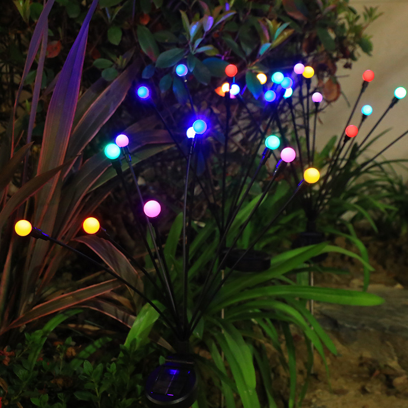 Solar Powered IP65 Pathway Decoration Landscape 6/8/10 Heads Led Swaying Firefly Light Solar Garden Light