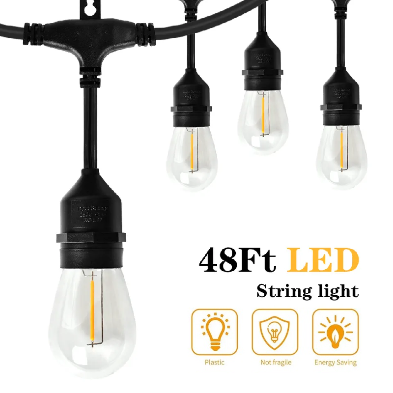 S14 Festoon Lighting Outdoor Waterproof IP65 Outdoor Lighting Garden S14 Connectable Patio String Light For Holiday Decoration