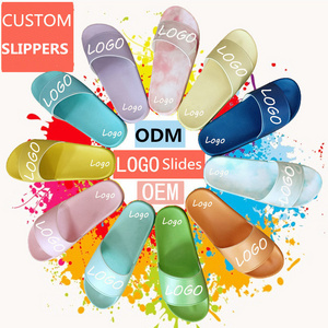 Man Custom Printed Slippers Slides Sandal Footwear Logo Custom Sandalias Slides Low Moq Pvc Custom Print Slides for Men