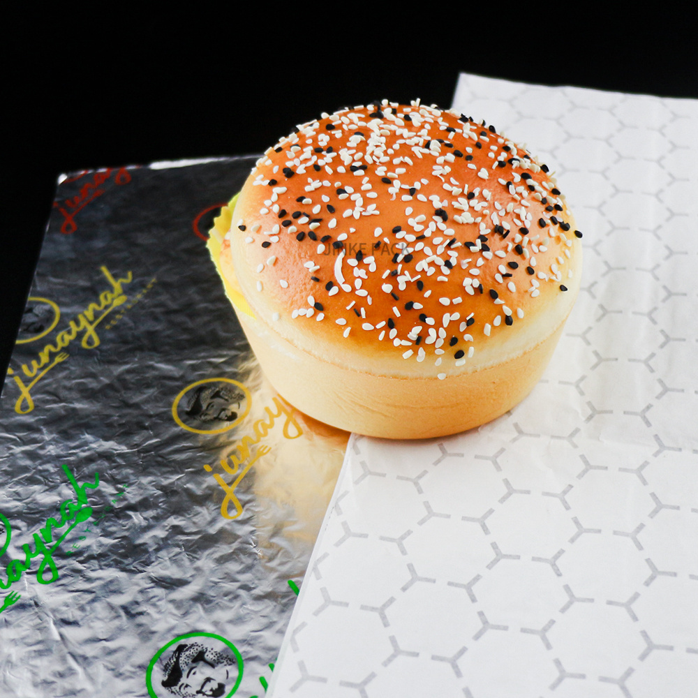 Honeycomb aluminum foil laminated paper print and without print emboss aluminum foil for burger wrap  Packaging