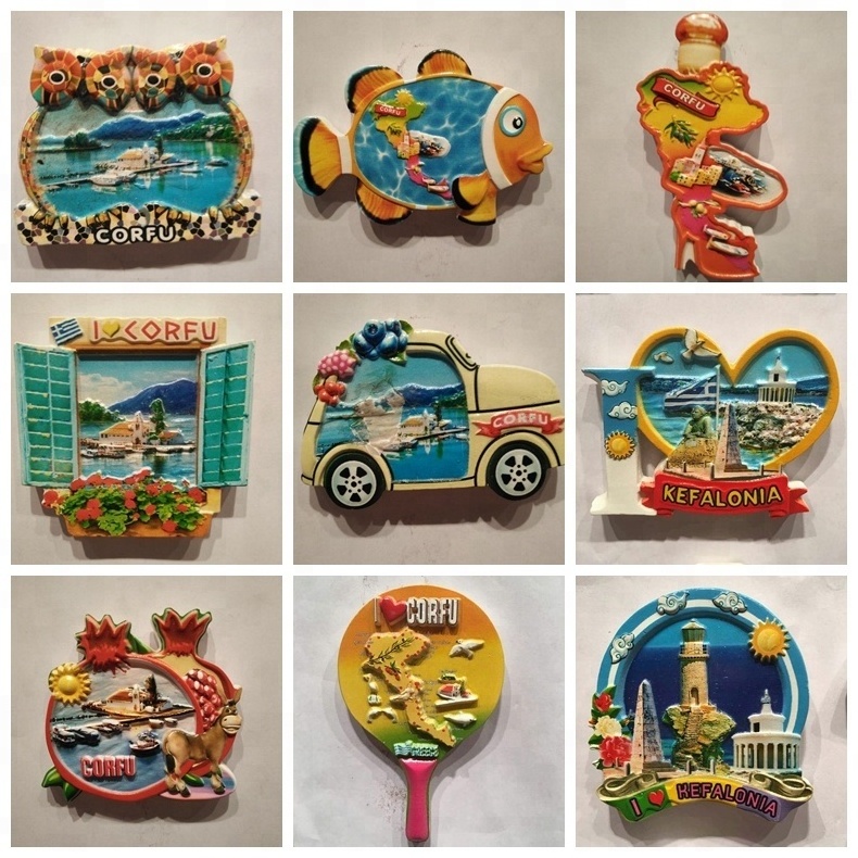 Hot Sale Tourist Souvenir Factory Outlet Making Machine Custom Polyresin Fridge Magnet