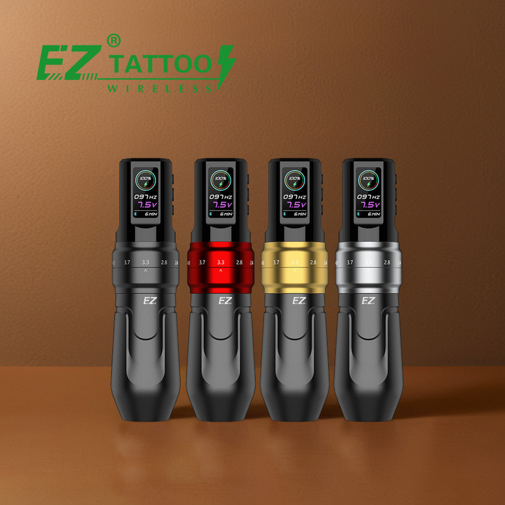 Wholesale  EZ Tattoo P3 PRO Matte Manufactory Adjustable Stroke Rotary Wireless Tattoo Machine with APP Function