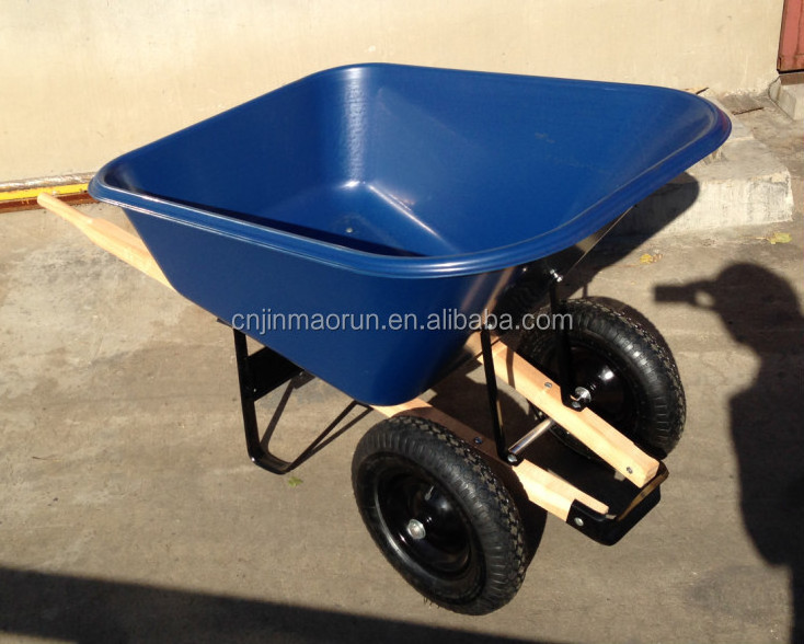 WH9600 large volume double wheel heavy duty wheelbarrow