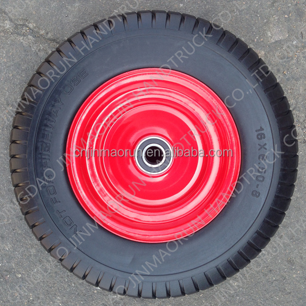 6.50-8 Steel Rim Wheelbarrow Wheels Wide Flat Free Tire