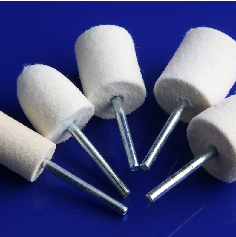 Metal polishing tool wool felt grinding head/felt bobs