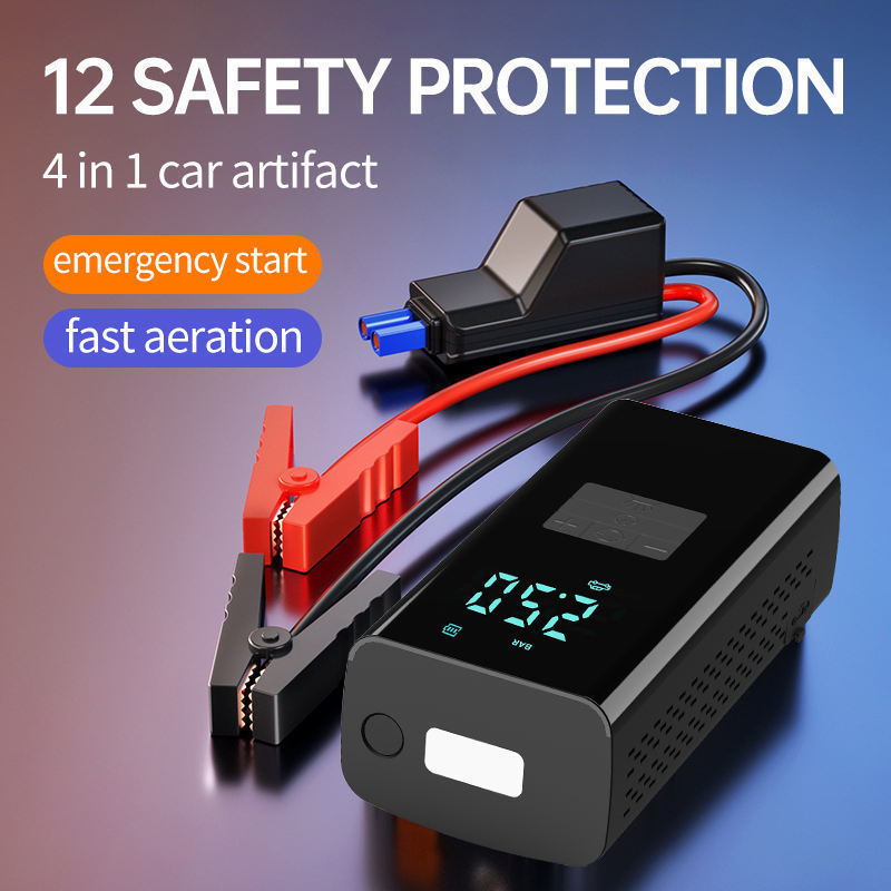 Super Capacitor Battery Jumper Portable Booster Car Jump Starter And Tire Inflator