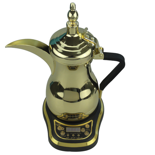 Electric 800w 1200w 1800w Arabic coffee and tea maker in gold color 600ml