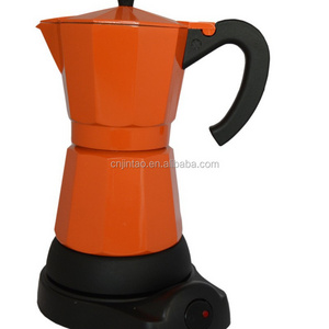 Aluminum moka coffee maker electric espresso maker plastic base electrical coffee maker