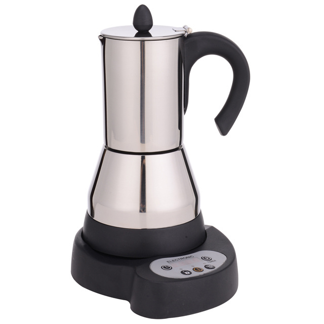 Italian electric stainless steel espresso moka coffee machine battery operated coffee maker