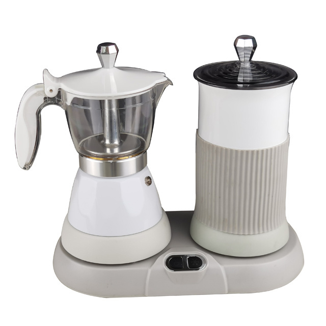 New design Colorful espresso coffee maker & milk froth set coffee machine