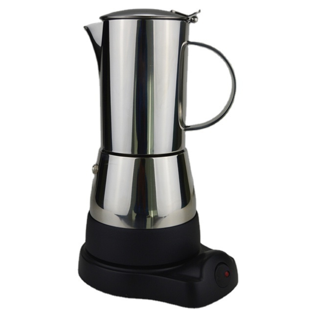 8 cup silver color thick Stainless steel electric espresso coffee maker in new design