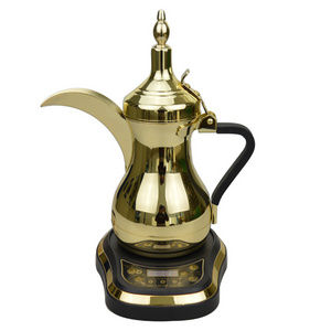 Electric 800w 1200w 1800w Arabic coffee and tea maker in gold color 600ml