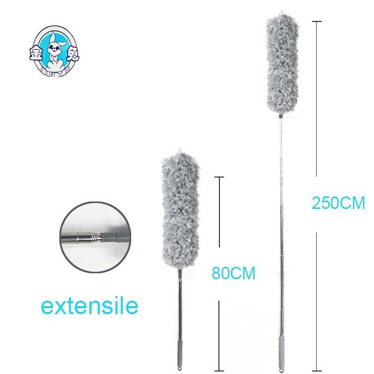 extending telescopic pole ceiling clean washable microfiber fluffy duster