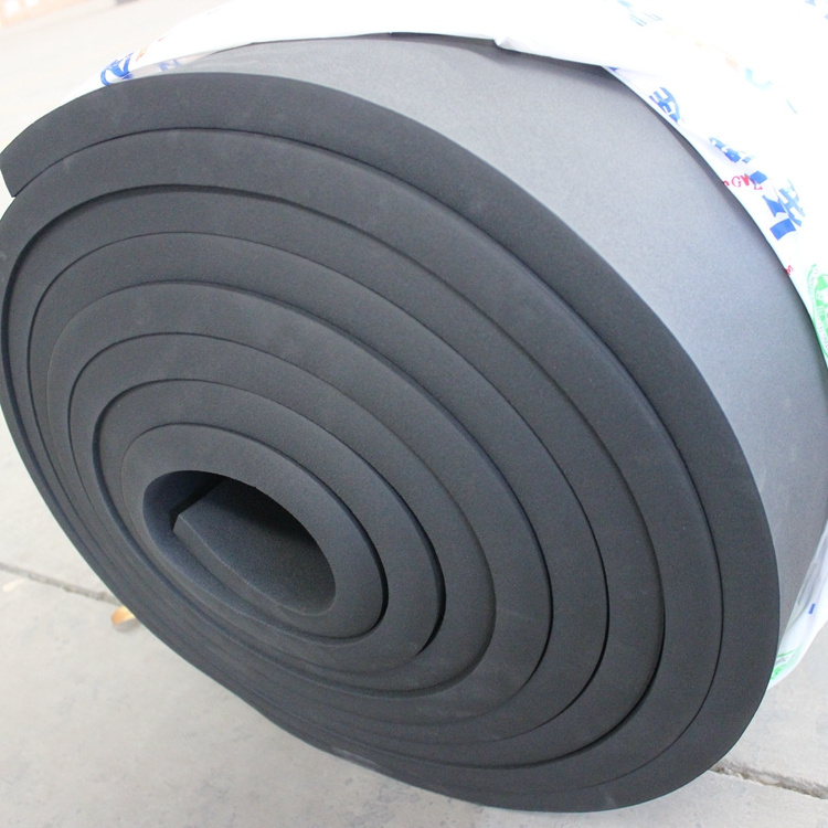 Self adhesive nitrile rubber thermo insulation black foam rubber sheets super thermal insulation foil roll 50m