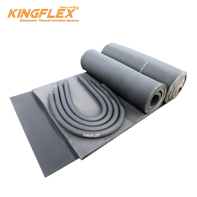 Fireproof rigid insulation self adhesive paper rubber foam board roll various thickness of rubber foam sheet for hvac system