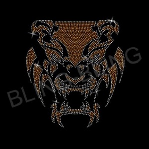 Hot Sale Custom Tiger Motif Tiger Transfer Rhinestone Iron On Rhinestone Transfer Heat Wholesale