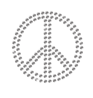 Hotfix Crystal Peace Symbol Rhinestone Pattern