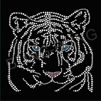 Hot Sale Custom Tiger Motif Tiger Transfer Rhinestone Iron On Rhinestone Transfer Heat Wholesale