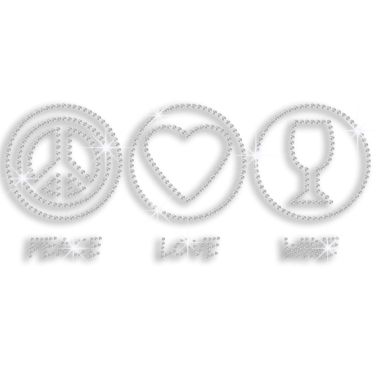 Hotfix Crystal Peace Symbol Rhinestone Pattern