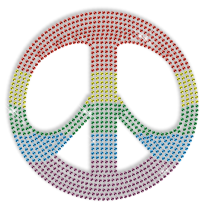 Hotfix Crystal Peace Symbol Rhinestone Pattern