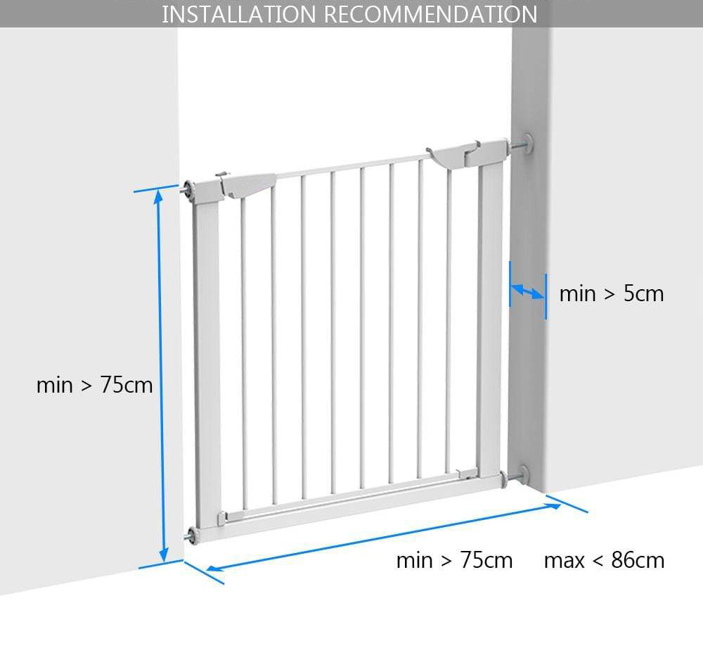 Large Metal Pets Stair Indoor Outdoor Bed Wall Protector Extension Door Stairs Pet Kids Retractable Baby Safety Gate