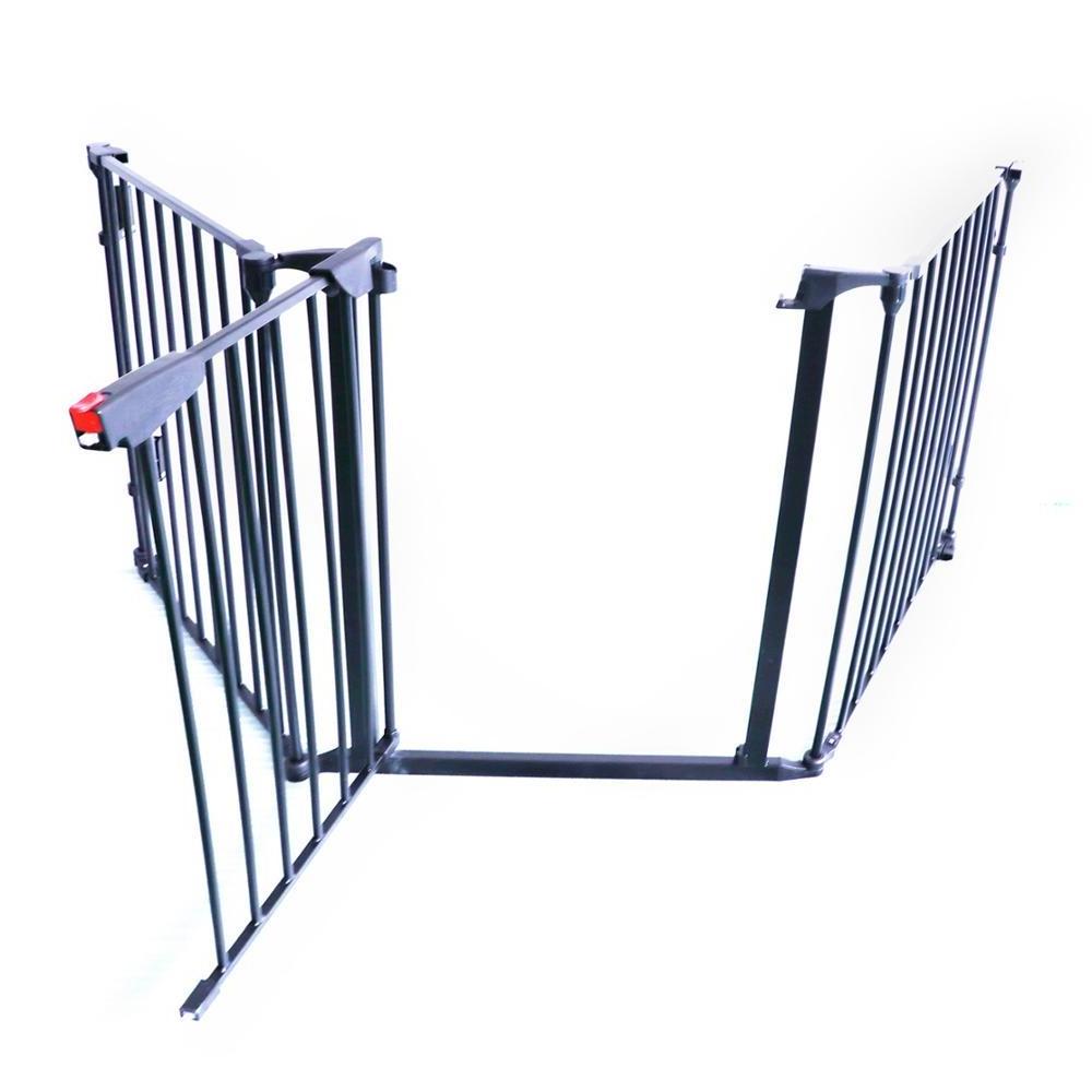 3 panel easy locking metal  folding dog fence fireplace fence