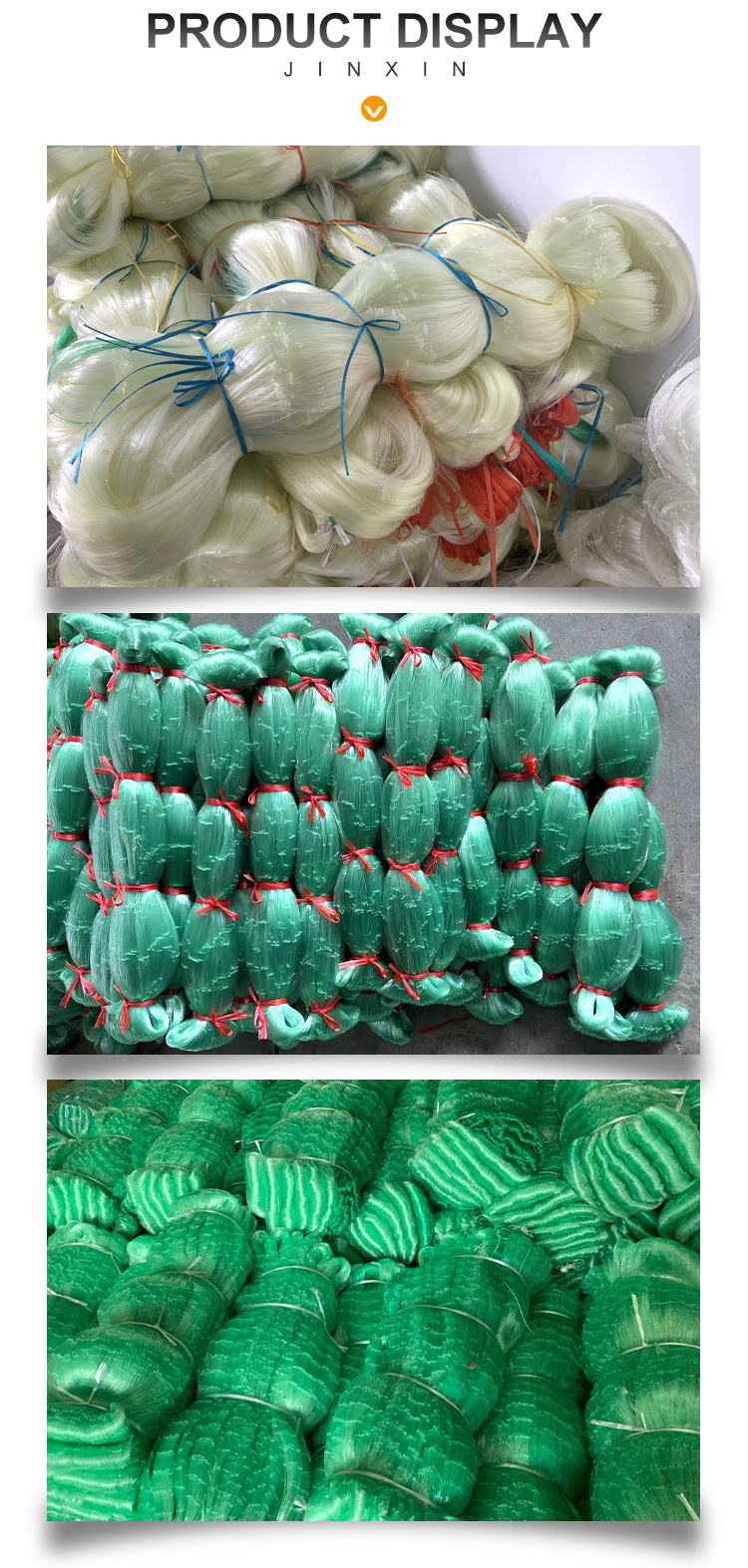 Factory price Length Way Stretch large fishing nets Twine 0.35mm 17mm full mesh monofilament fishing net