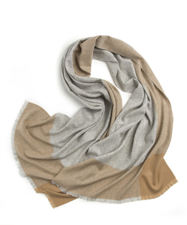 The large check classic women pure 100% cashmere scarf shawl