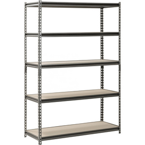 Rack 48" W x 18" D x 72" H 5-Shelf Steel Shelving Silver-Vein