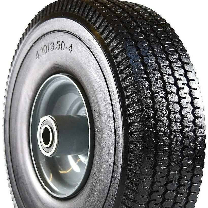 Heavy Duty Solid Flat Free Tubeless Hand Truck/Utility Tire Wheel, 4.10/3.50-4