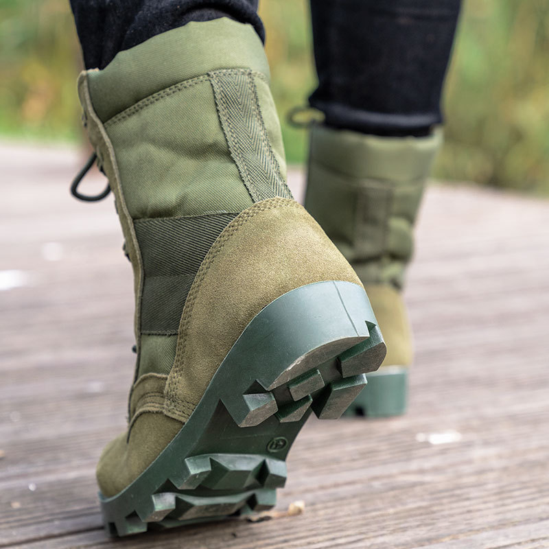 Philippine Anti-slip Plain Toe Green 9 Inch Rubber Jungle Men's Tactical Boots