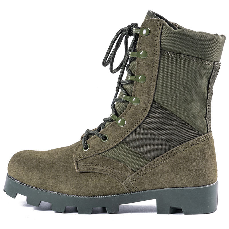 Philippine Anti-slip Plain Toe Green 9 Inch Rubber Jungle Men's Tactical Boots