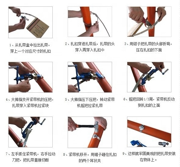 Jiuhong factory selling heavy duty hand banding strap tool suitable to stainless steel cable tie easy to operation manual tool