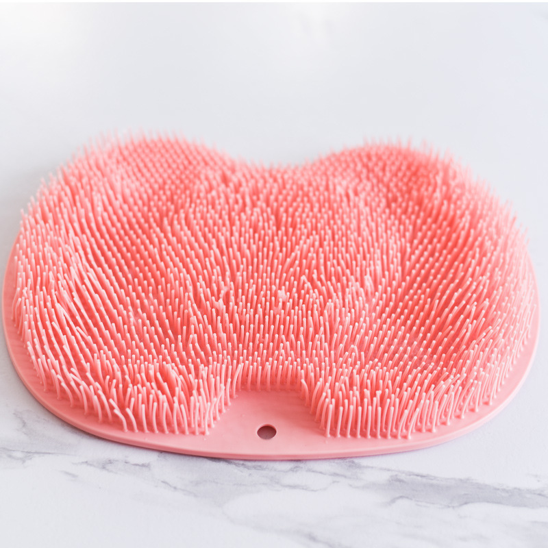 Bathroom Silicone Bath Brush Massager Spa Deep Exfoliating Cushion Clean Shower Foot and Back Scrubber Mat with Non-Slip